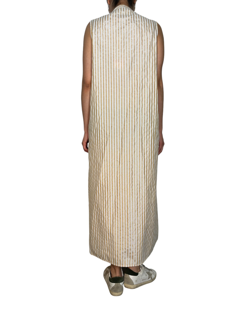 Vestido Rayas Fibras Metalizadas