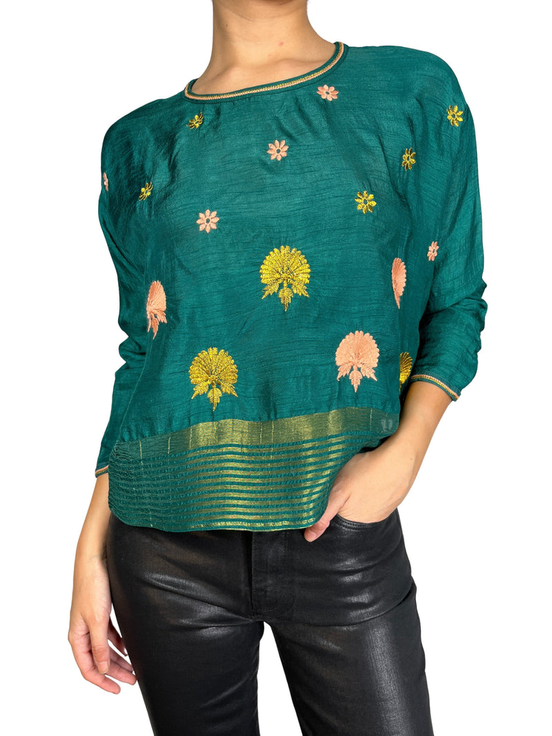 Blusa Verde Bordada