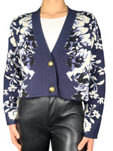 Cárdigan Estampado Jacquard Floral