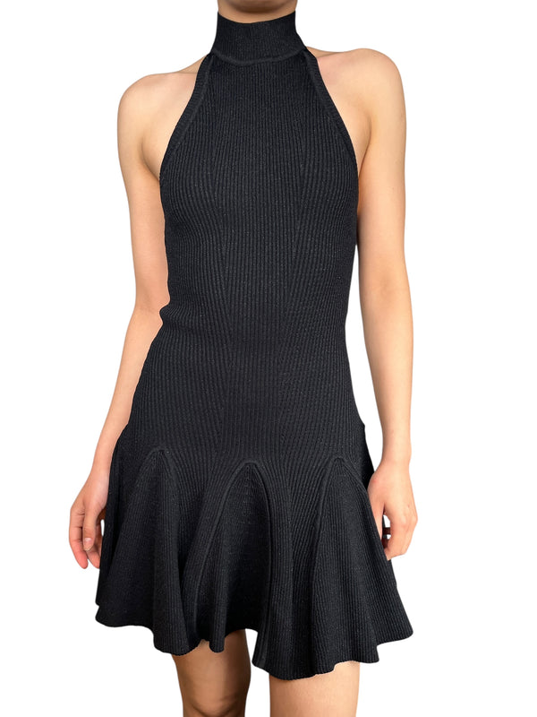 Vestido Rib Fibras Metalizadas