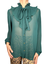 Blusa Plisada Traslucida