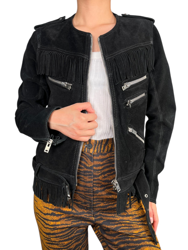 Chaqueta Cuero Flecos