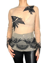 Blusa Bordada Beige