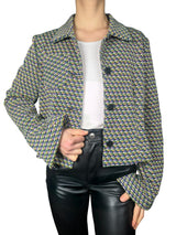 Chaqueta texturizada con hilos metalizados