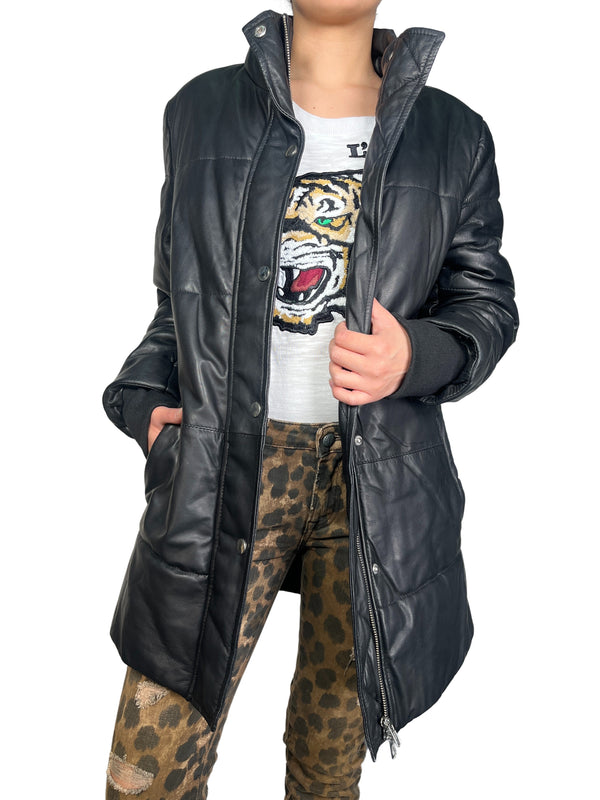 Chaqueta Cuero Acolchada