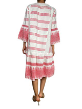 Vestido Blanco Estampado Rojo