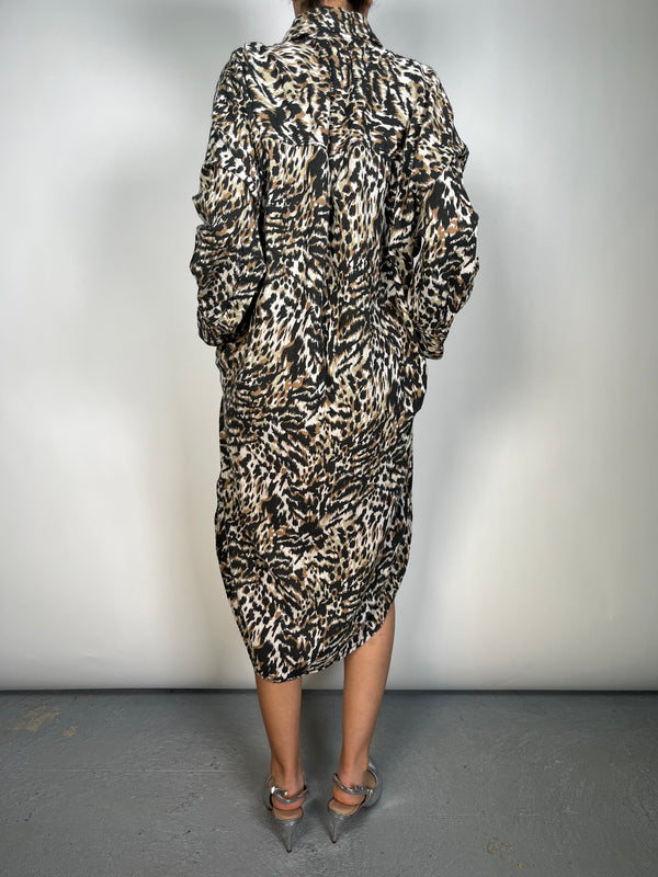 Vestido Botones Animal Print