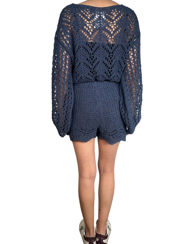 Set Blusa Y Short Tejido