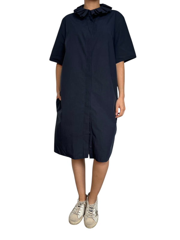 Vestido Cuello Plisado