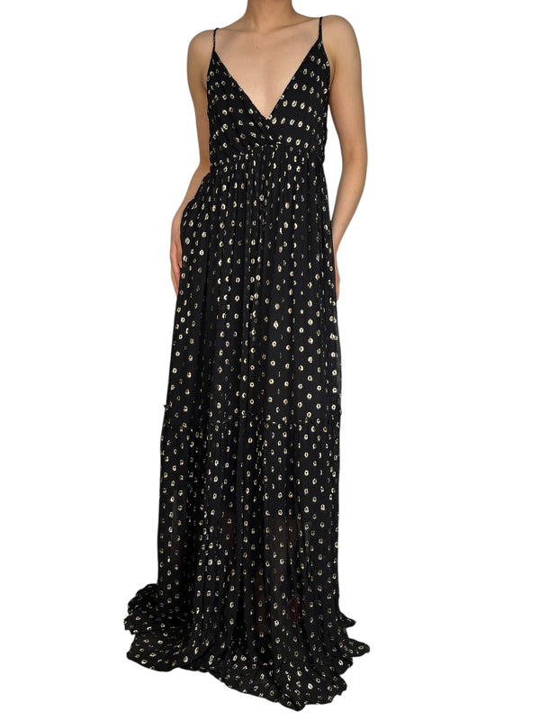 Vestido Viscosa Fibras Metalizadas