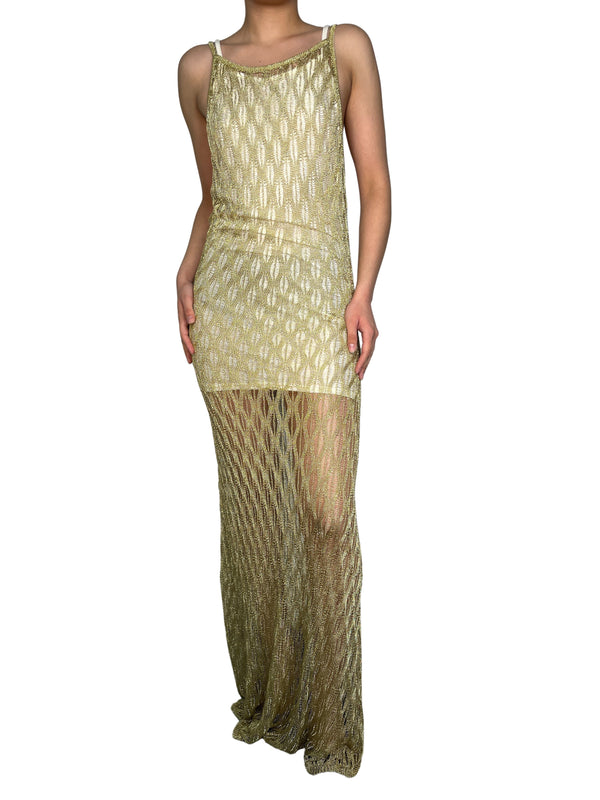 Vestido Traslucido Dorado