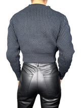 Sweater de Punto Trenzado Pedrería