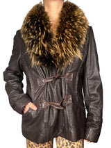 Chaqueta Cierres Toggle Cuero