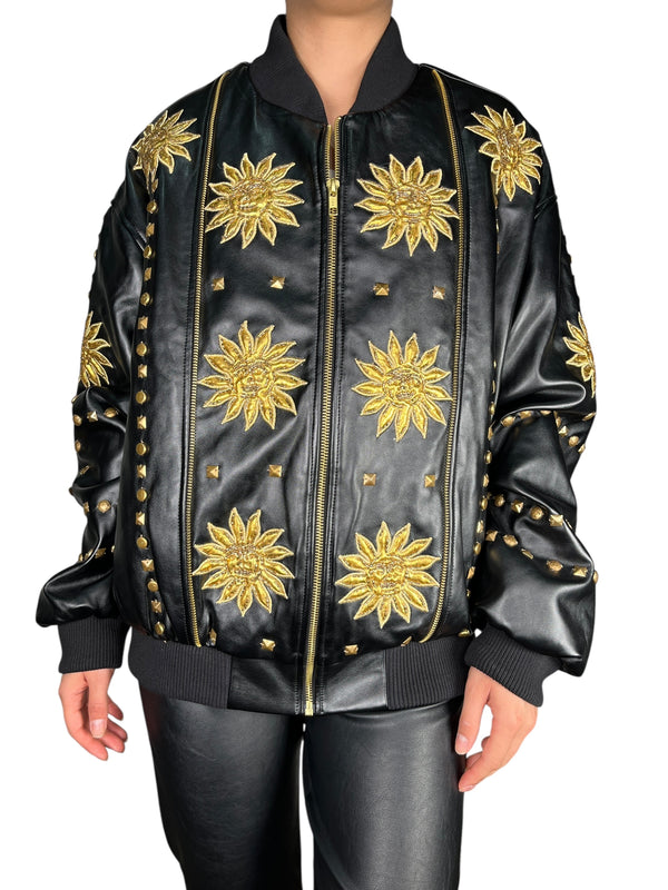 Chaqueta Bomber Sun Black Ecocuero