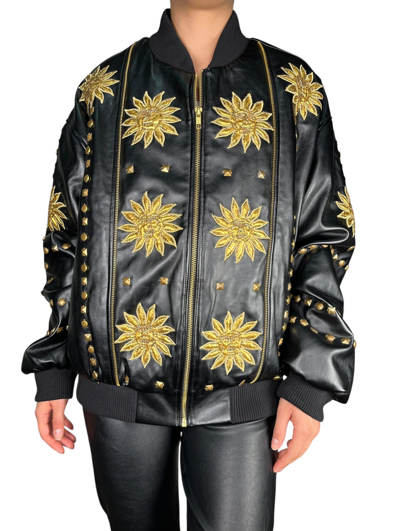 Chaqueta Bomber Sun Black Ecocuero