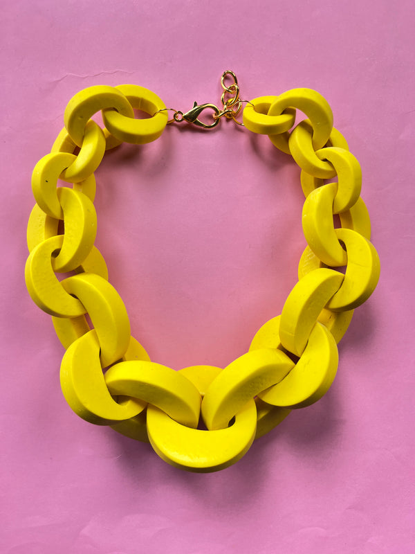 Collar Cadenas Amarillo