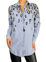 Blusa Rayas Detalle Animal Print