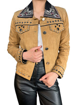 Chaqueta Cuero Bordada