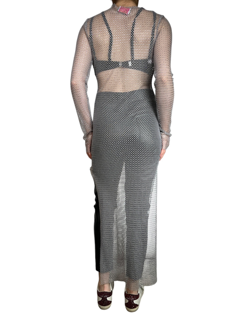 Vestido Traslúcido con aplicaciones