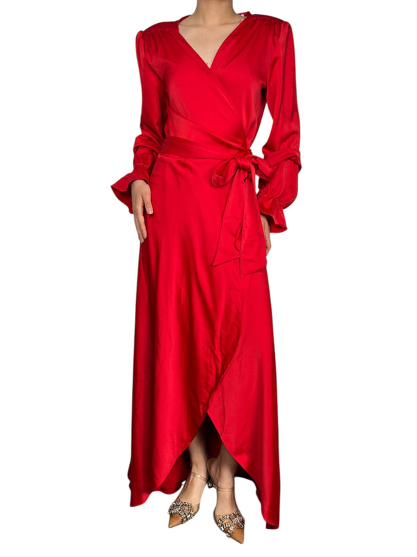 Vestido Wrap Satinado