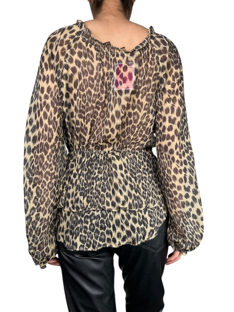 Blusa Traslúcida Fibras Metalizadas