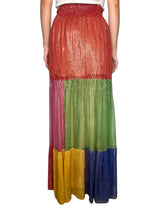 Falda Color Block Maxi Xadrez