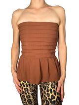 Blusa Café Strapless