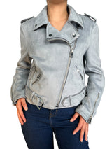 Chaqueta Biker Efecto Gamuza