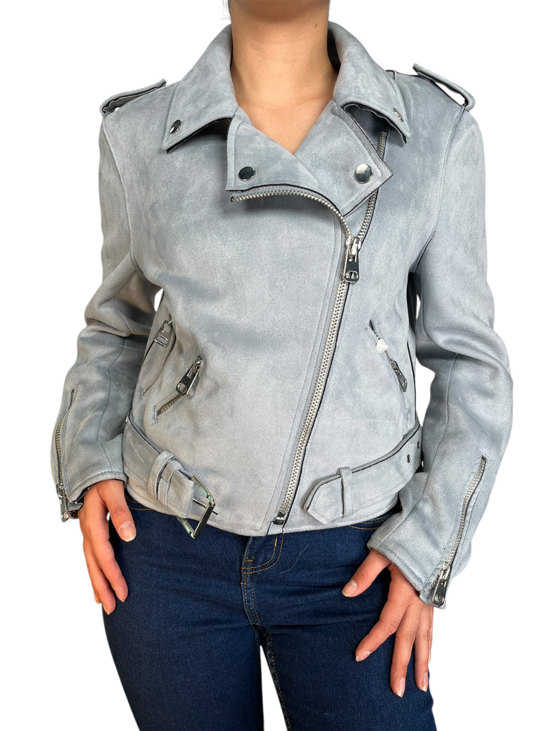 Chaqueta Biker Efecto Gamuza