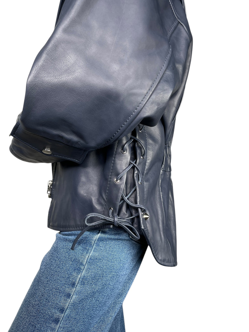 Chaqueta Cuero Azul