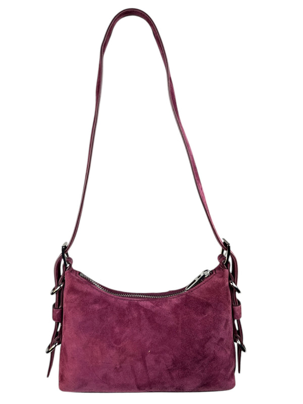 Bolso Hobo Pocket Mini Piel Swarovski Berenjena