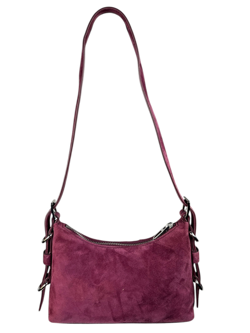 Bolso Hobo Pocket Mini Piel Swarovski Berenjena