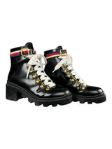 Botín Gucci Sylvie Web 55mm Cuero Negro