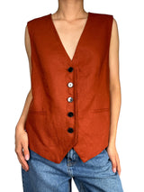 Gilet Terracota Lino