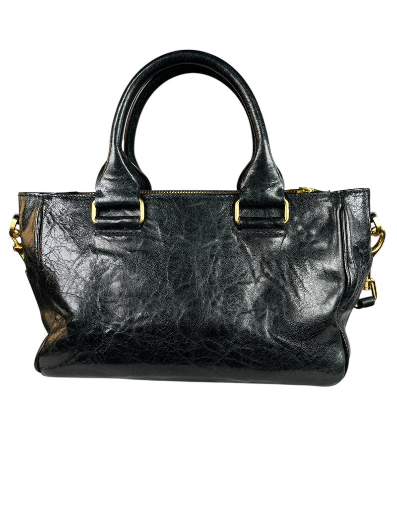 Bolso tote Pocket mediano piel negro