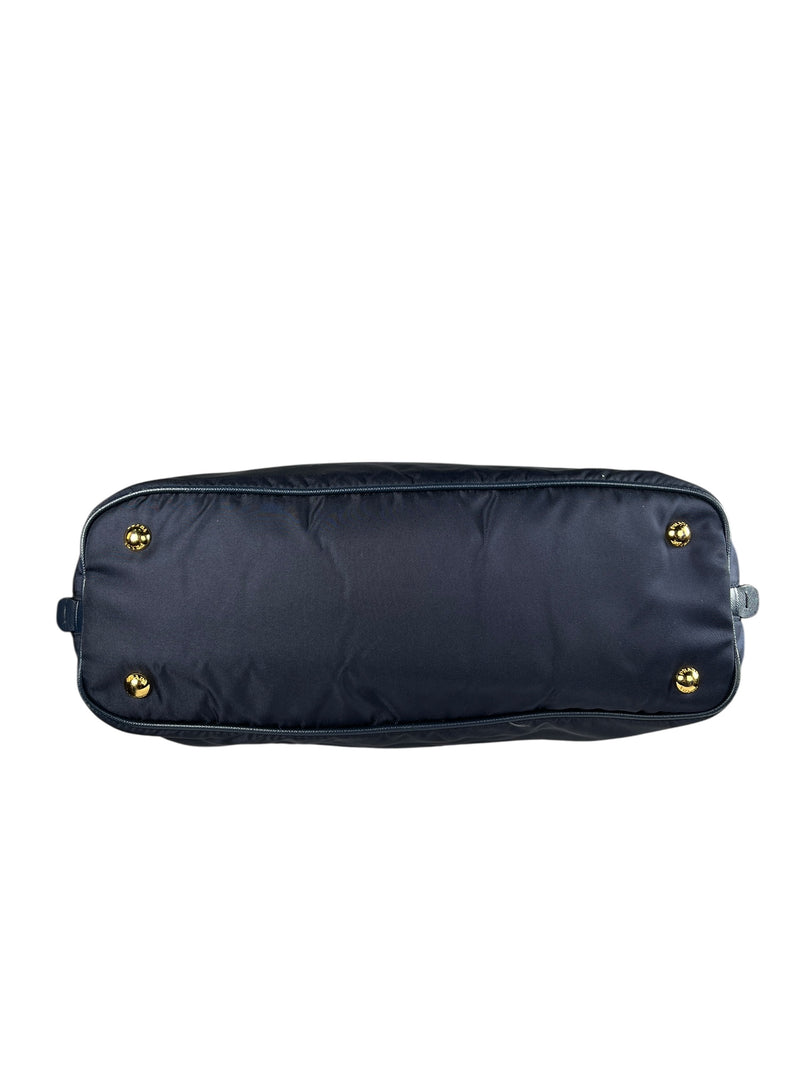 Cartera Azul Marino Tessuto