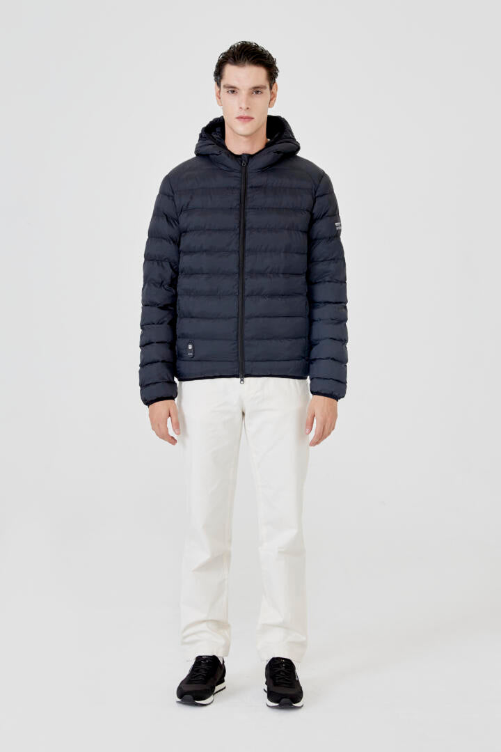 Parka Negra Con Capucha Hombre - Sin Batería