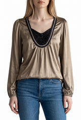 Blusa Pedrería Seda