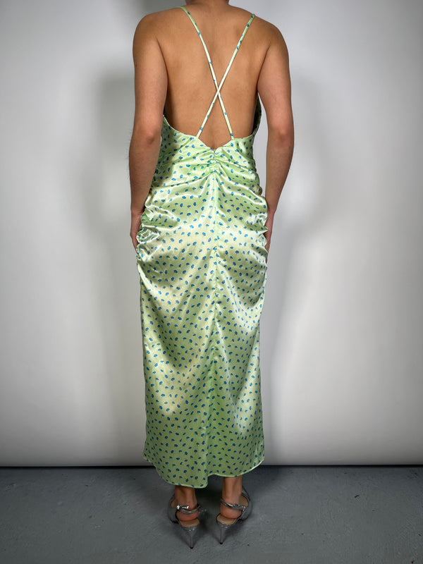 Vestido Satin Flores