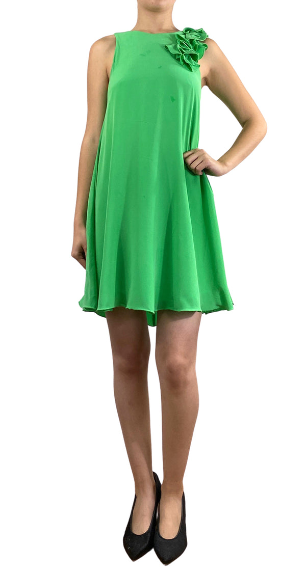 Vestido Seda Verde Mini