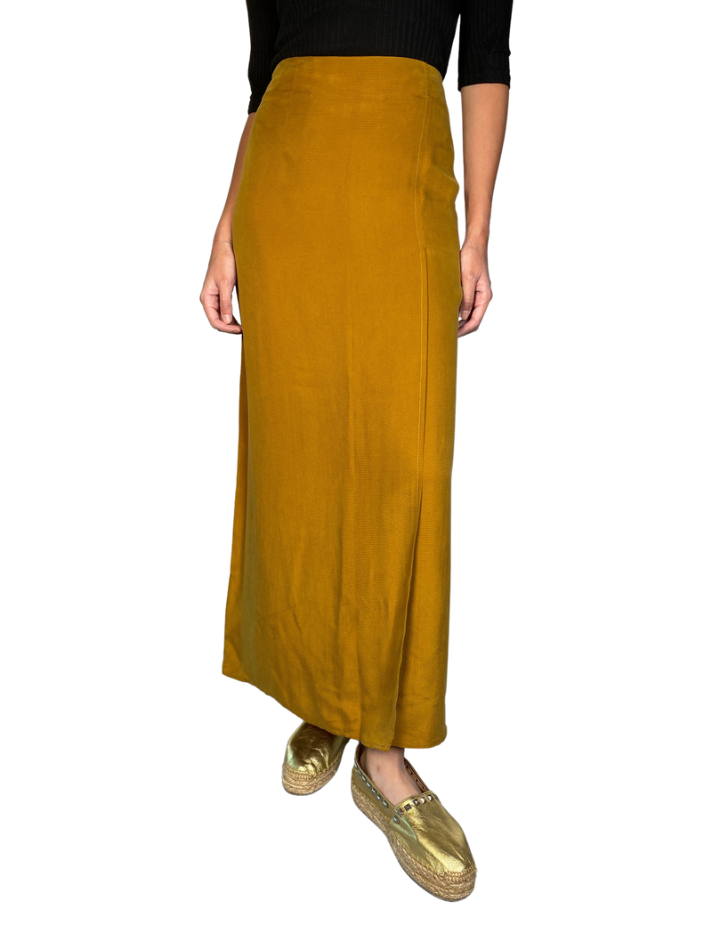 Falda Maxi Mostaza