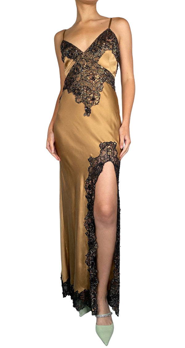 Vestido Maxi Bronce