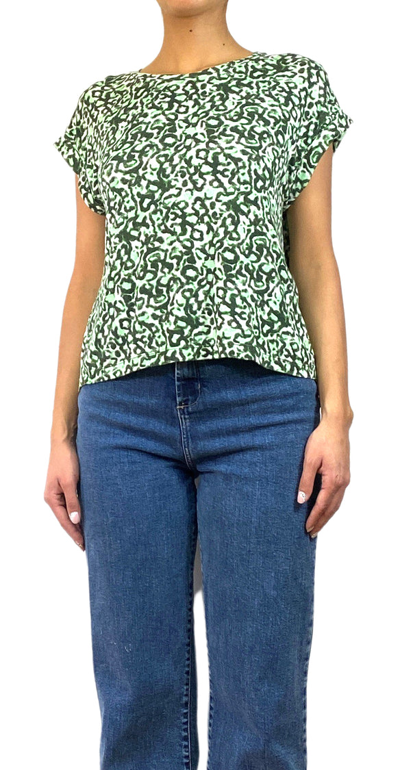 Polera Verde Estampada