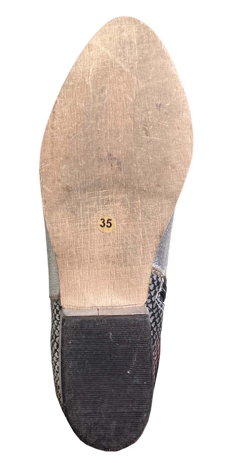 Botines Cuero Pitón Plateados