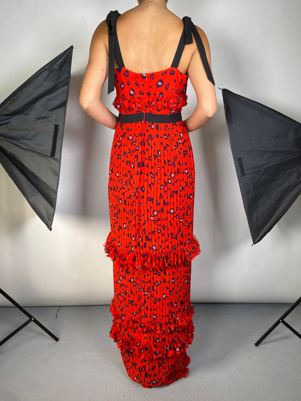 Vestido Animal Print Plizado