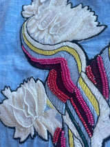 Blusa Azul Bordada