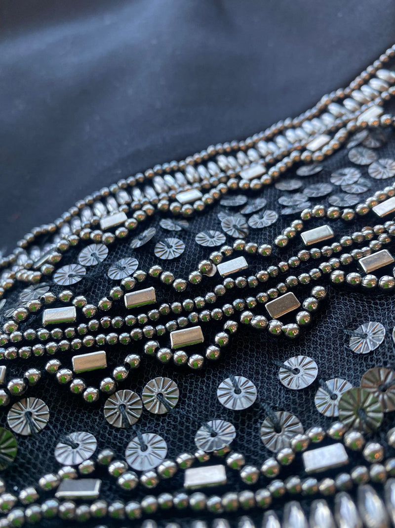 Vestido Mini Negro Mostacillas