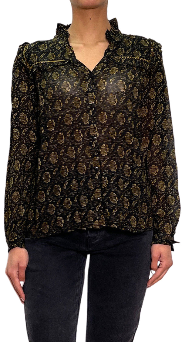 Blusa Negra Estampada