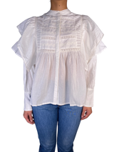 Blusa Blanca Tejido Broderie