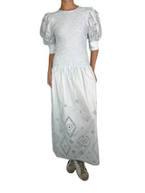 Vestido Celeste Fruncido